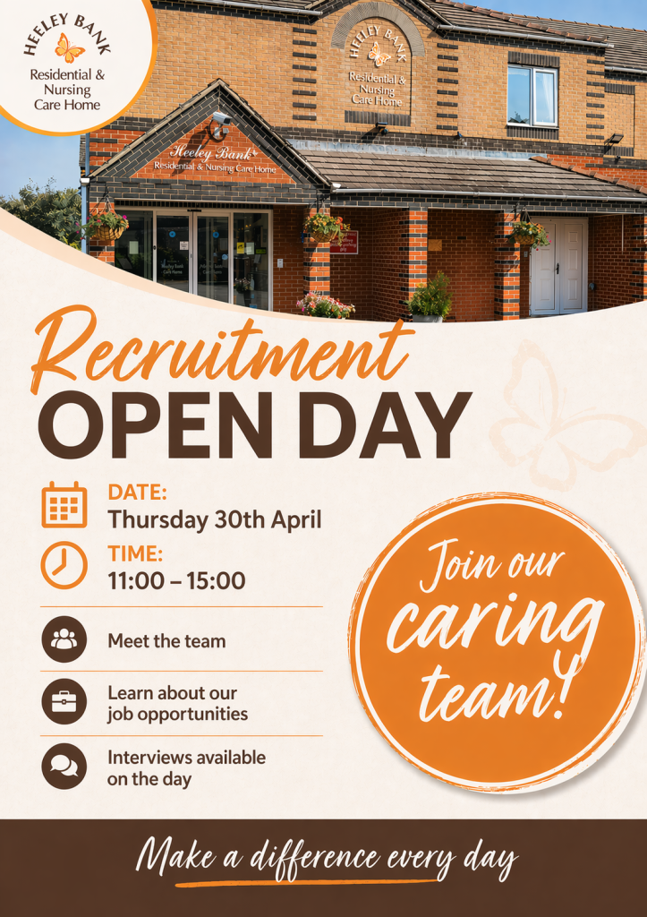 Recruitment Open Day at Heeley Bank Residential and Nursing Home based in Heeley, Sheffield, S2. 